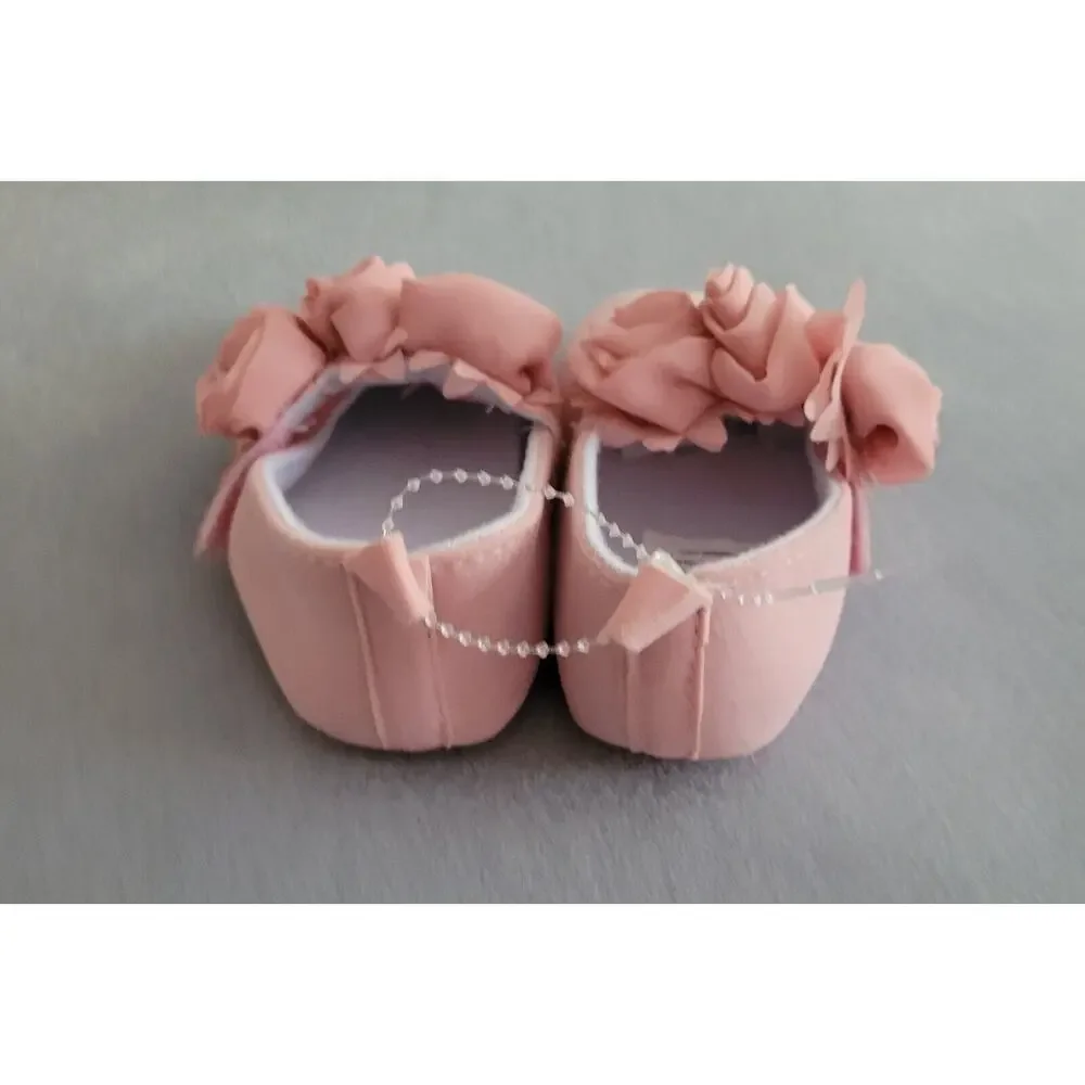 MY GGPP Infant/Toddler Flower shoes w/soft fabric uppers, non-slip soles-Sz US 5